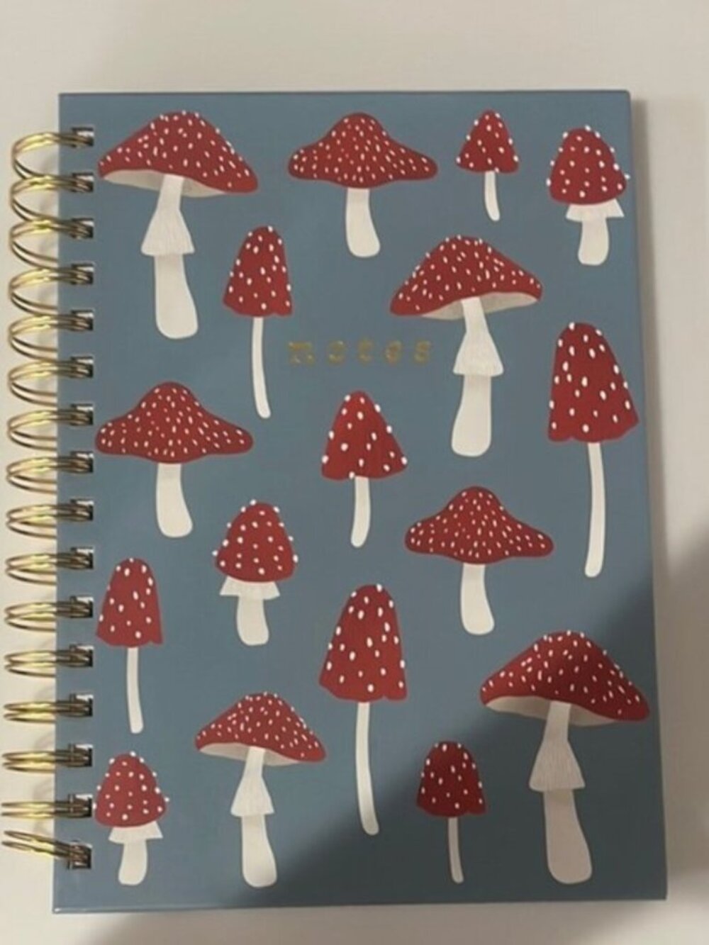 Blue Mushroom Spiral Notebook